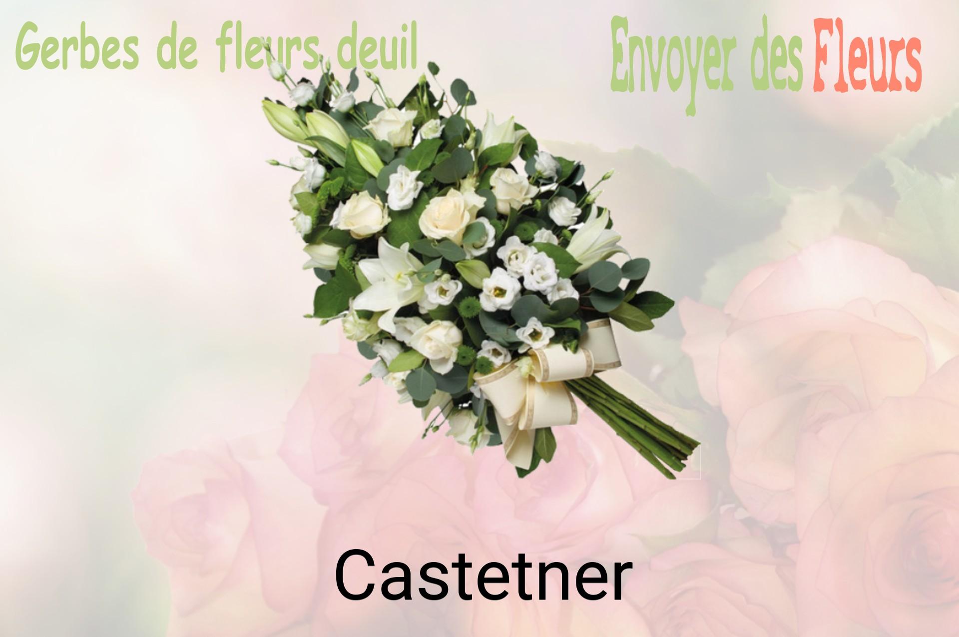 Gerbe de fleurs de deuil livrée à Castetner